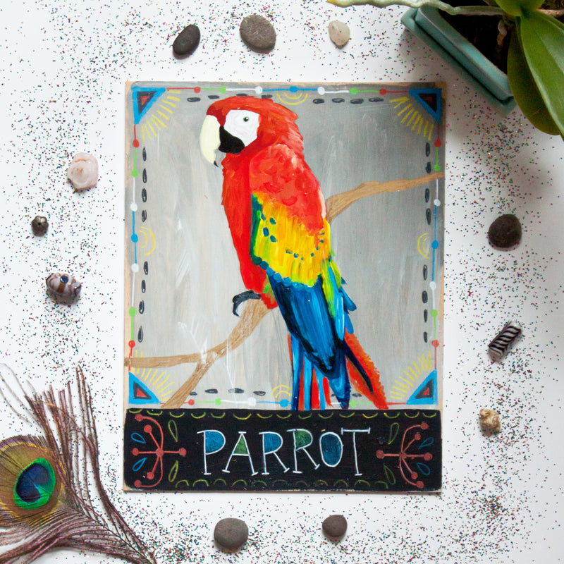 Animal Totem original painting - Parrot