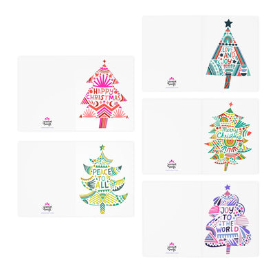 Christmas Tree Holiday Cards | Assorted 5-pack