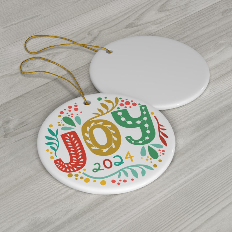 Joy Ceramic Ornament | Multi-Color