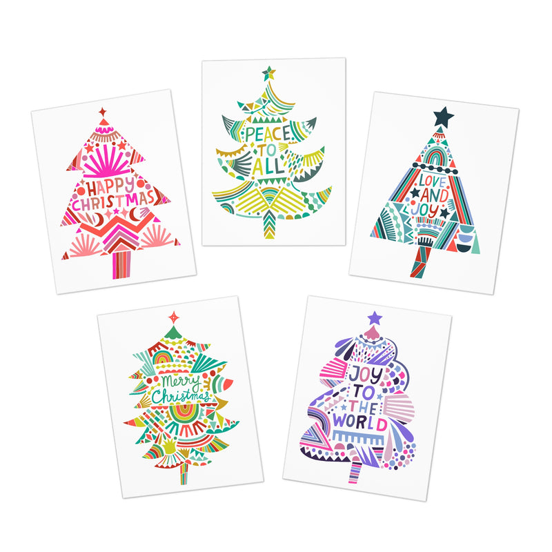 Christmas Tree Holiday Cards | Assorted 5-pack