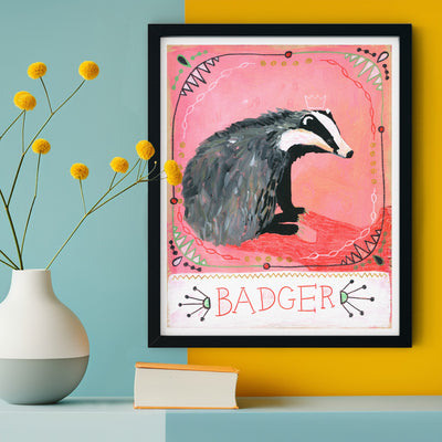 Animal Totem Print - Badger