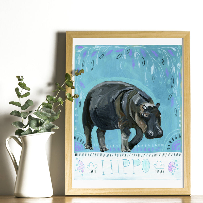 Animal Totem Print - Hippo