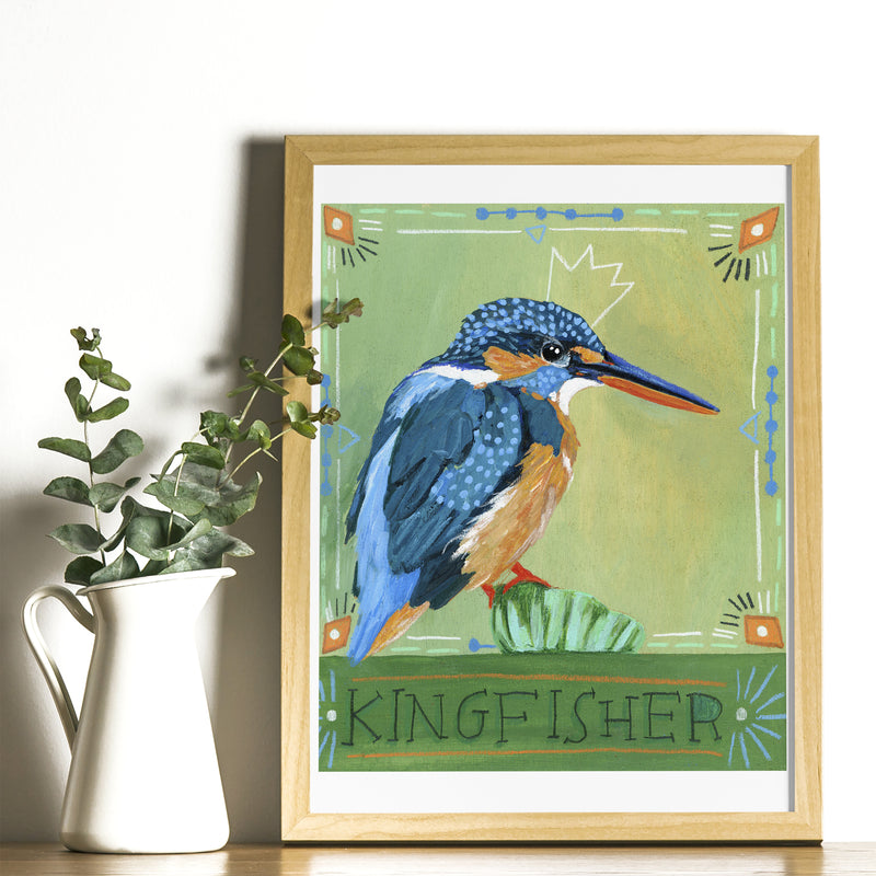 Animal Totem Print - Kingfisher