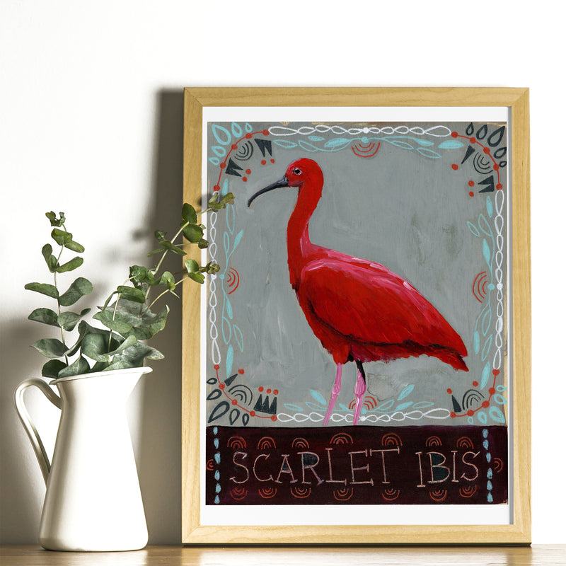 Animal Totem Print - Scarlet Ibis