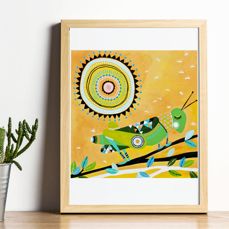 Art Print - Grasshopper kid art