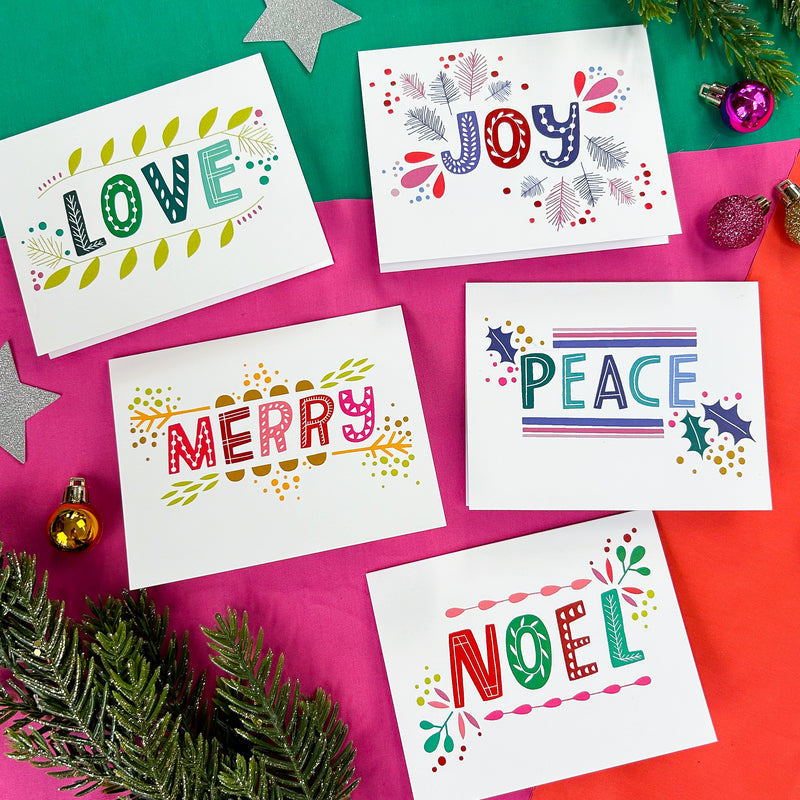 Holiday Joy Greeting Cards | Assorted 5-Pack