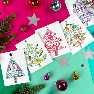 Christmas Tree Holiday Cards | Assorted 5-pack