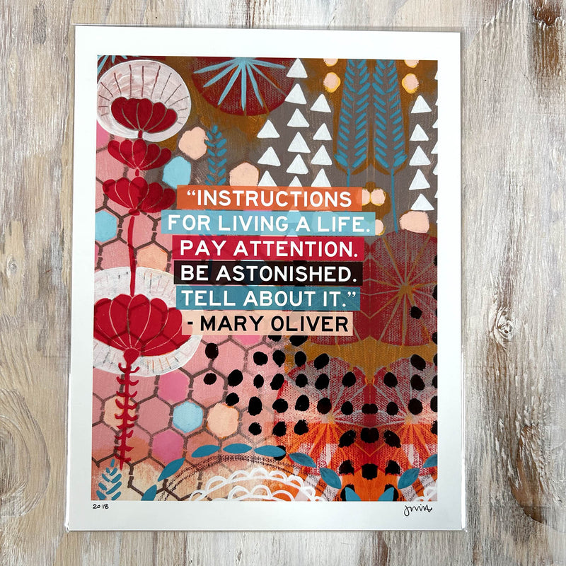 Art Print – Instructions For Living A Life