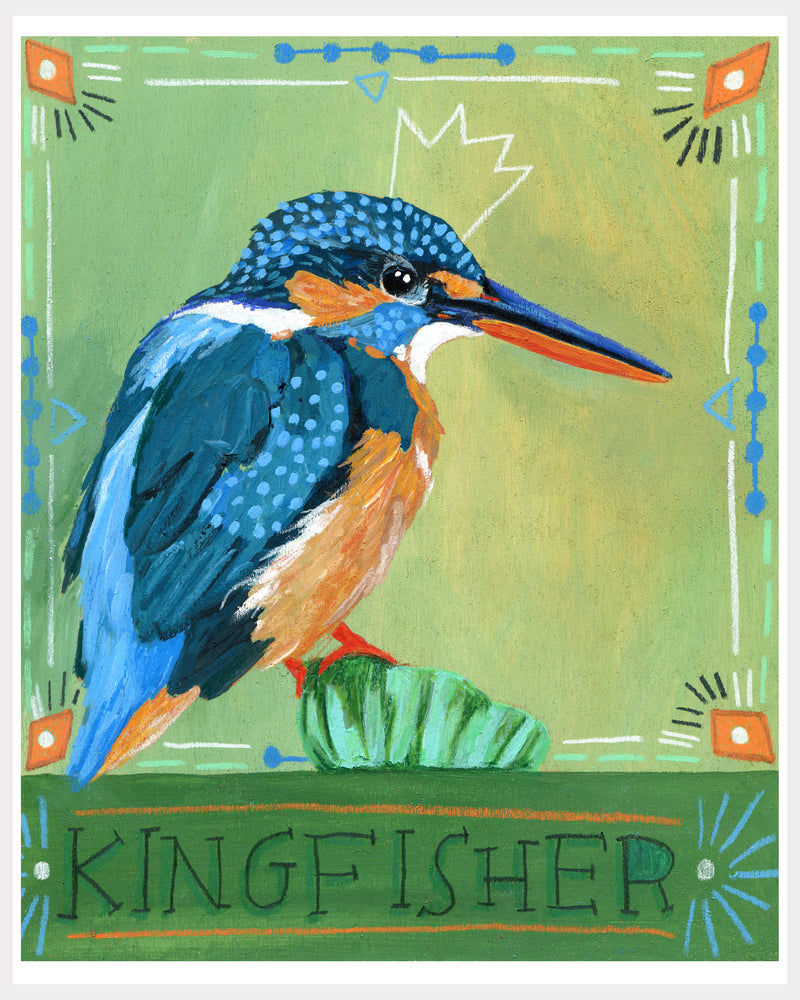 Animal Totem Print - Kingfisher
