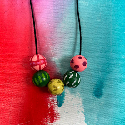Hand-painted necklace – Strawberry