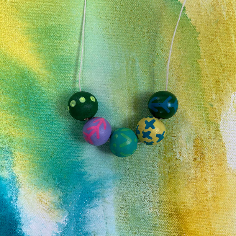 Hand-painted necklace – Berit