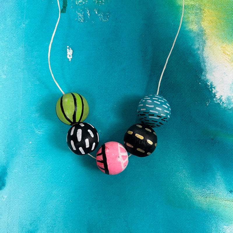 Hand-painted necklace – Penelope