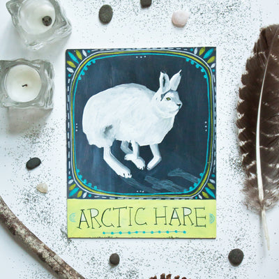 Animal Totem original painting - Arctic Hare