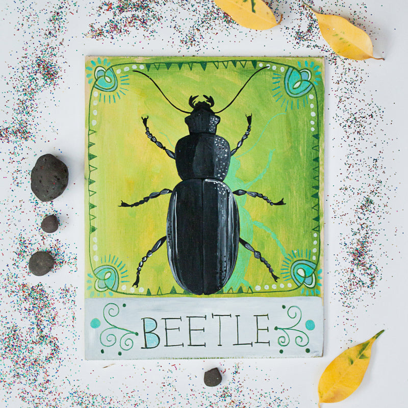Animal Totem original painting - Beetle