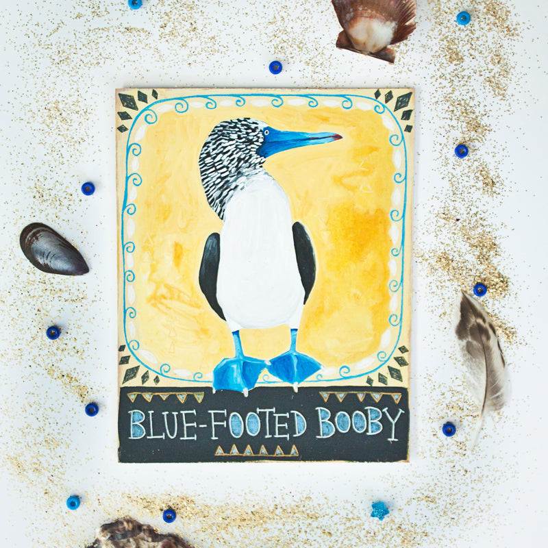 Animal Totem original painting - Blue-footed Booby