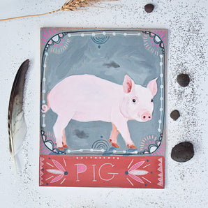 Animal Totem original painting - Pig