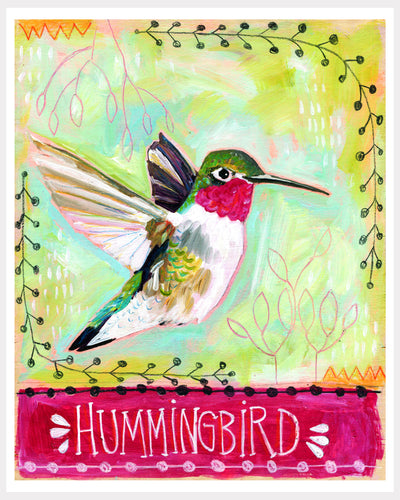 Animal Totem Print - Hummingbird