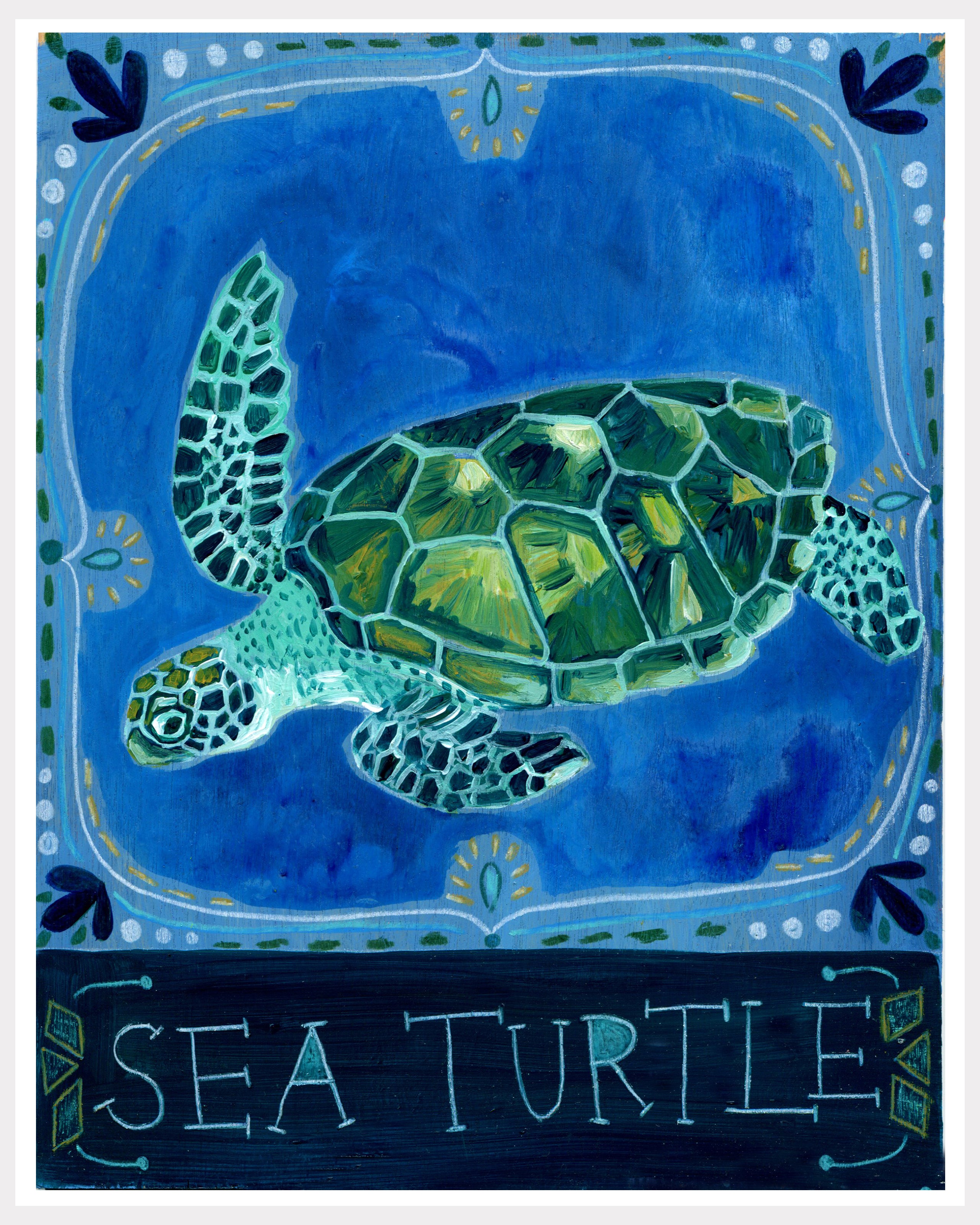 Jess Turtle Animal Totem Print - Sea Turtle – Jessica Swift