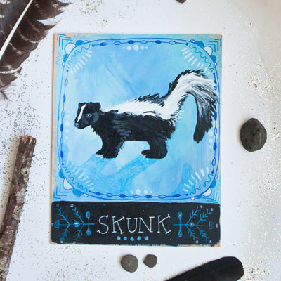 Animal Totem original painting - Skunk