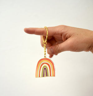 Rainbow Gratitude Enamel Keychain