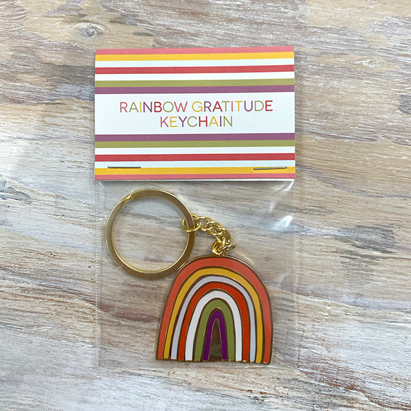 Rainbow Gratitude Enamel Keychain
