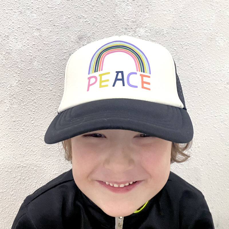 KIDS Peace Trucker Hat – Black