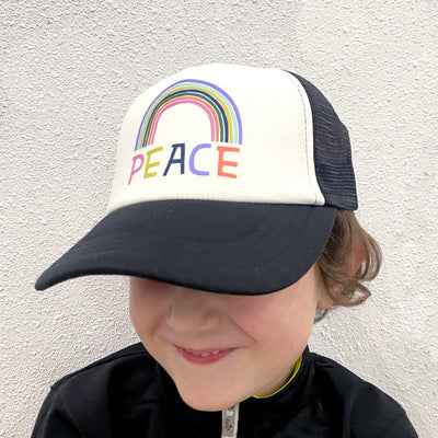 KIDS Peace Trucker Hat – Black