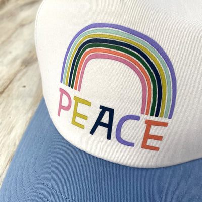 Peace Trucker Hat - Sky Blue
