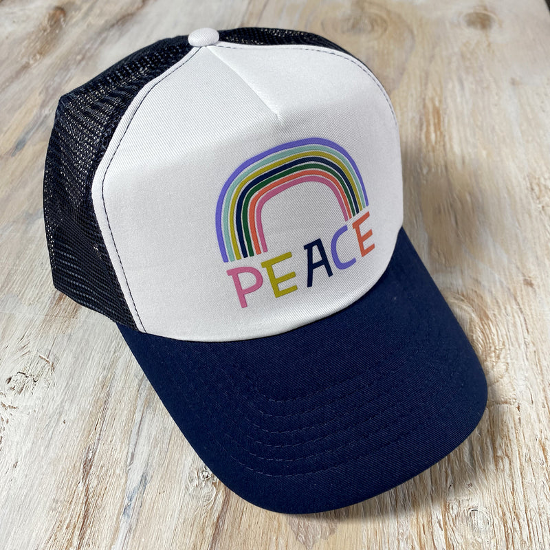 Peace Trucker Hat - Deep Navy