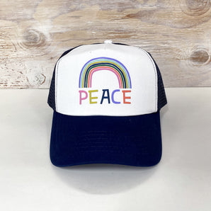 Peace Trucker Hat - Deep Navy